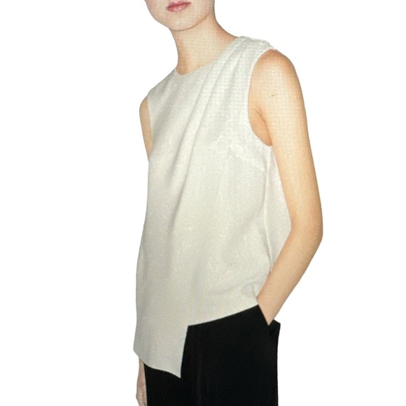 & Other Stories Tops - & OTHER STORIES Women’s Sleeveless Asymmetric Draped Sleeveless Top Cream Size 8